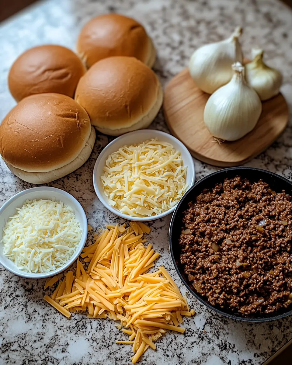 Ingredients for Savory French Onion Beef Sloppy Joes: A Delicious Twist on a Classic Comfort Food