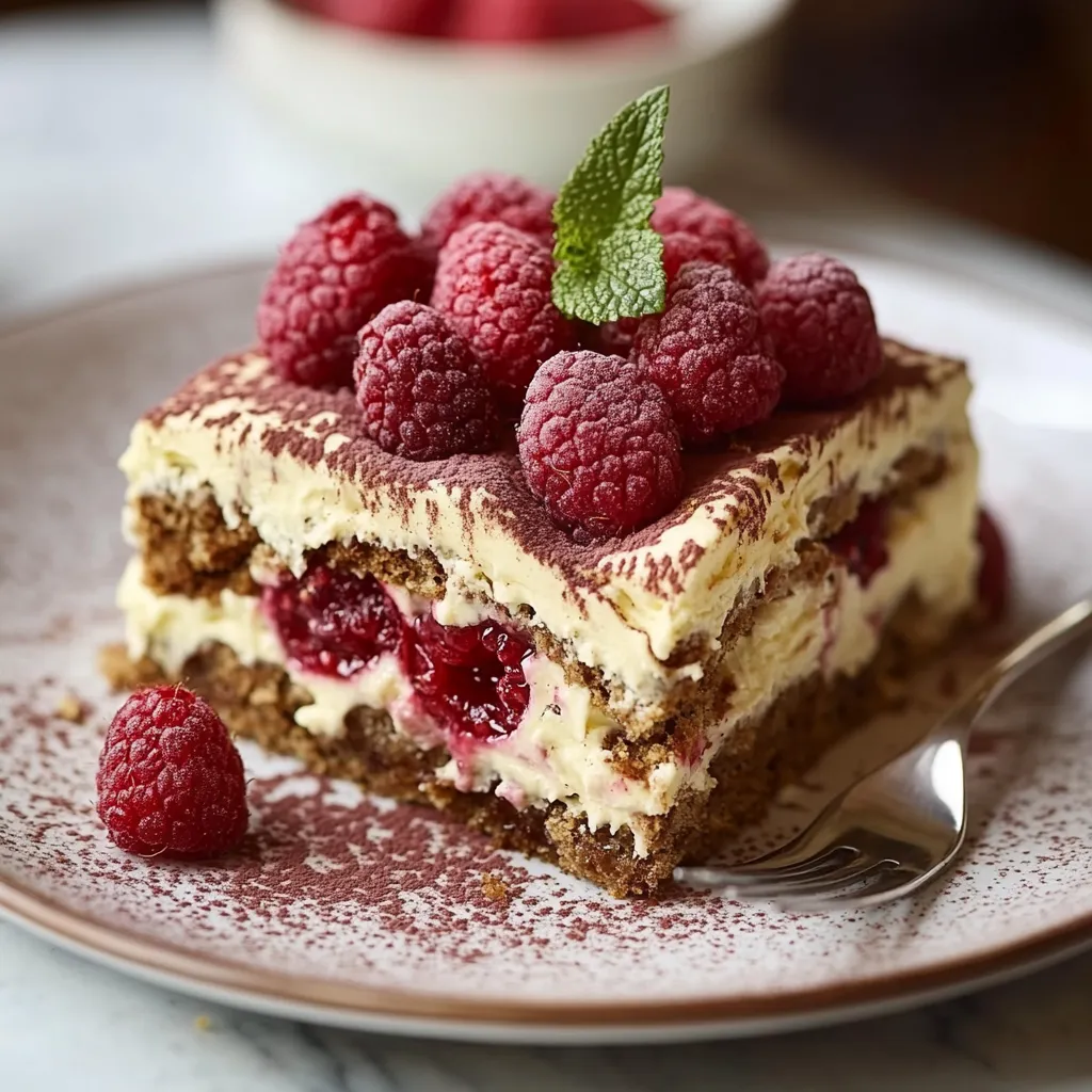 Photo of featured for Indulge in Layers of Bliss: Fresh Raspberry Tiramisu Delight