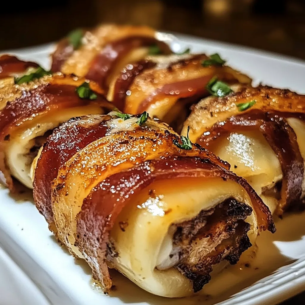 Photo of featured for Irresistible Garlic Butter Bacon Rollups: A Flavor Explosion in Every Bite