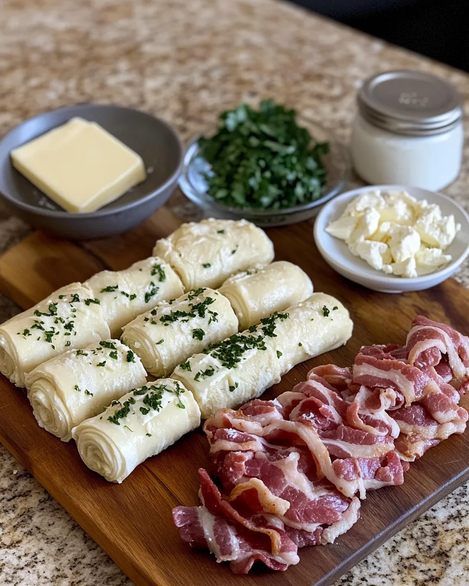 Ingredients for Irresistible Garlic Butter Bacon Rollups: A Flavor Explosion in Every Bite