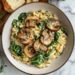 Photo of featured for Savory Garlic Butter Orzo: A Delightful Dance of Mushrooms and Spinach