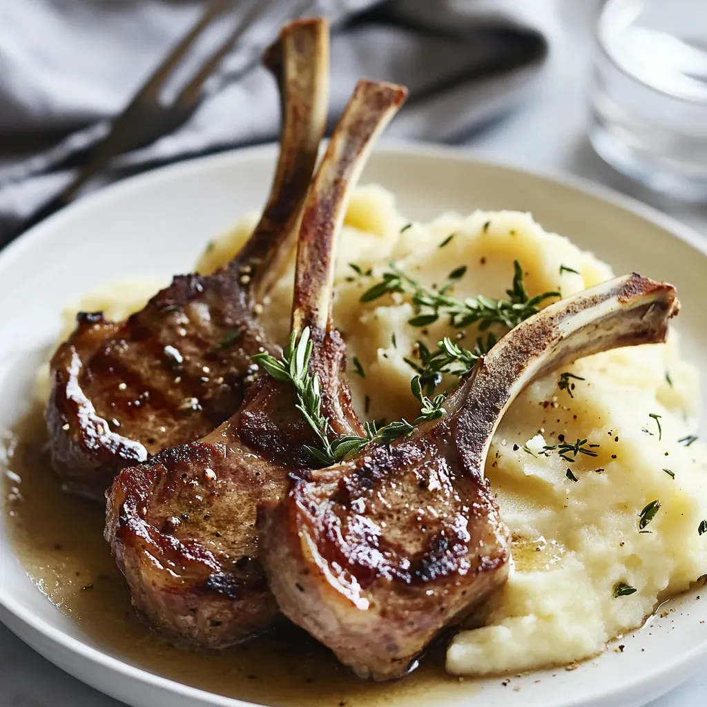 Photo of featured for Savory Garlic Lamb Chops Paired with Creamy Mashed Potatoes Delight