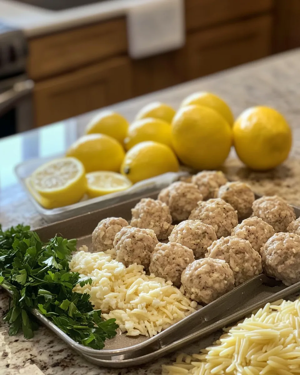 Ingredients for Savor the Flavors: Greek Chicken Meatballs with Zesty Lemon Orzo Delight