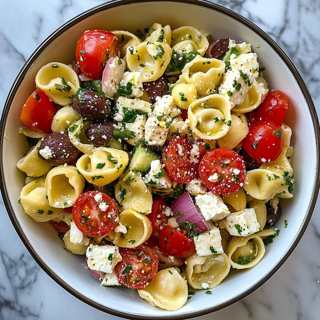 Photo of featured for Delight in the Mediterranean: Refreshing Greek Tortellini Pasta Salad Recipe