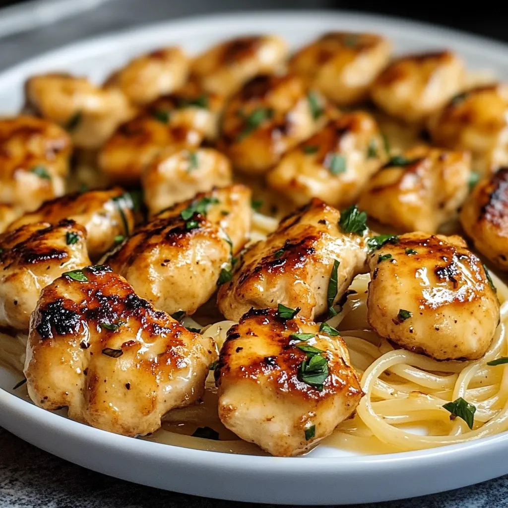 Photo of featured for Savor the Flavor: Grilled Chicken Bites Drenched in Creamy Garlic Goodness