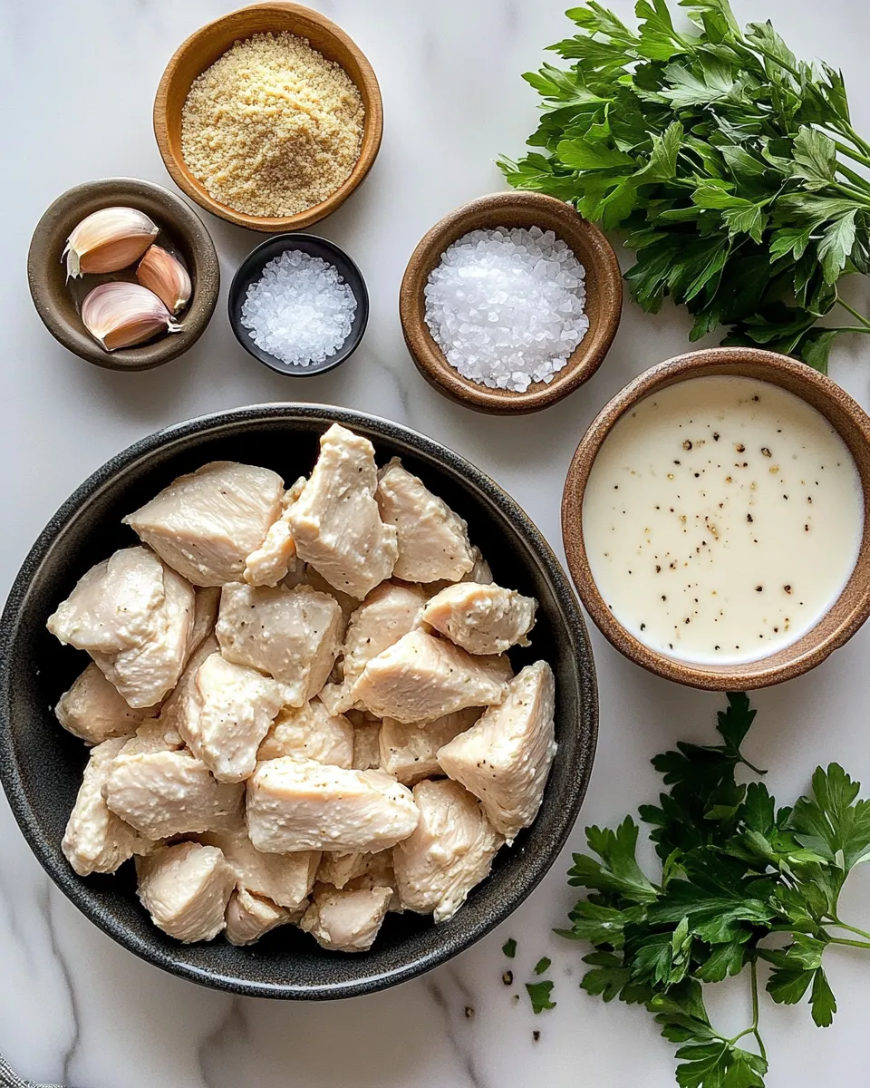 Ingredients for Savor the Flavor: Grilled Chicken Bites Drenched in Creamy Garlic Goodness