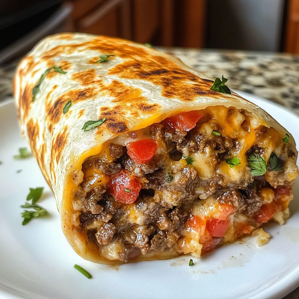 Photo of featured for Savor the Flavor: Irresistible Homemade Beefy Melt Burrito Recipe