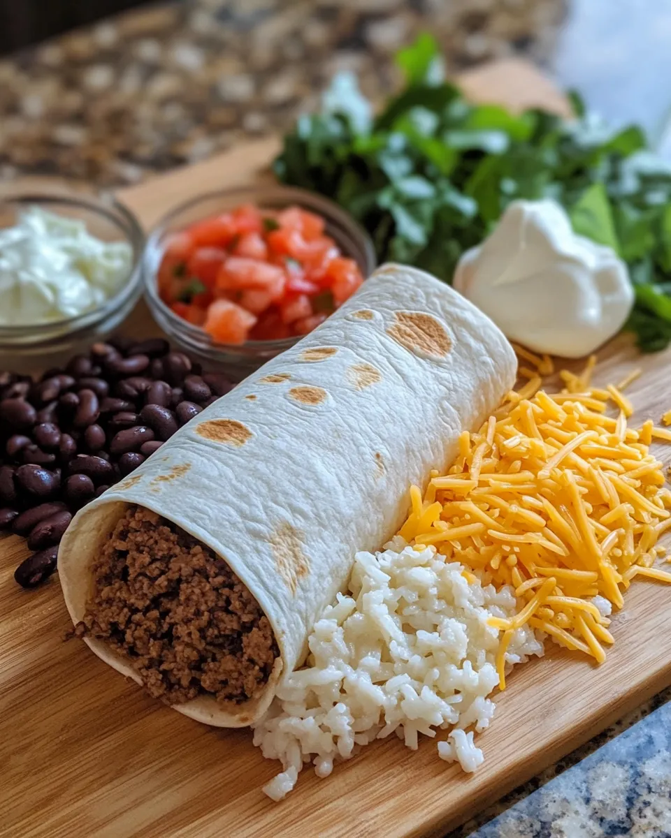 Ingredients for Savor the Flavor: Irresistible Homemade Beefy Melt Burrito Recipe