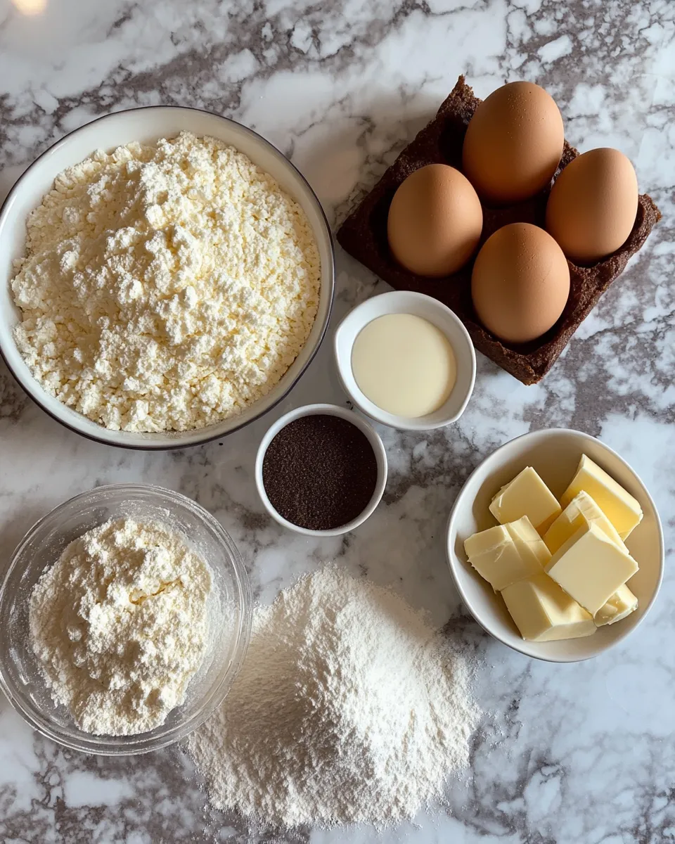 Ingredients for Heavenly Homemade Vanilla Buttermilk Pound Cake: A Slice of Bliss