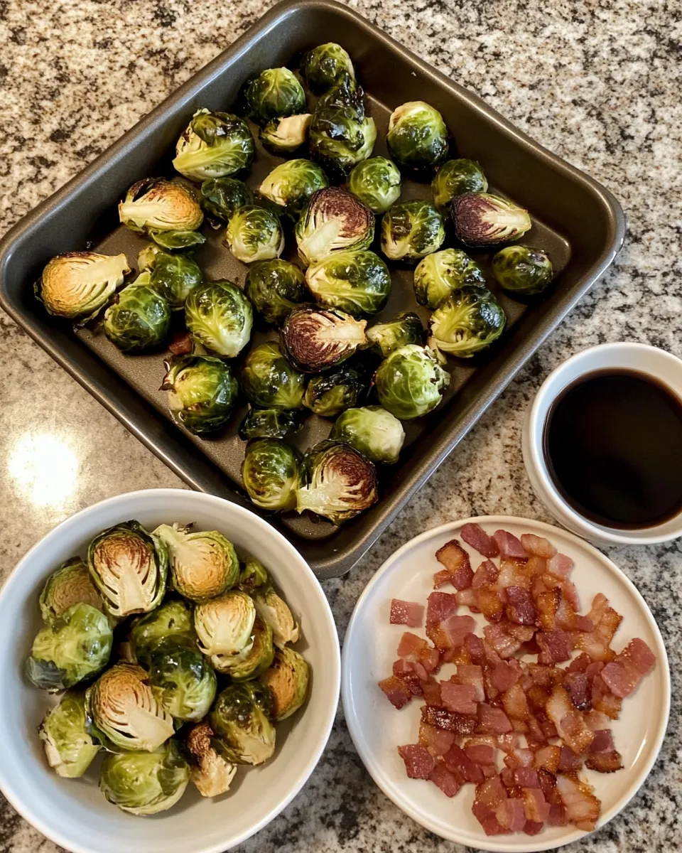 Ingredients for Sweet and Savory Delight: Honey-Glazed Roasted Brussels Sprouts with Crispy Bacon