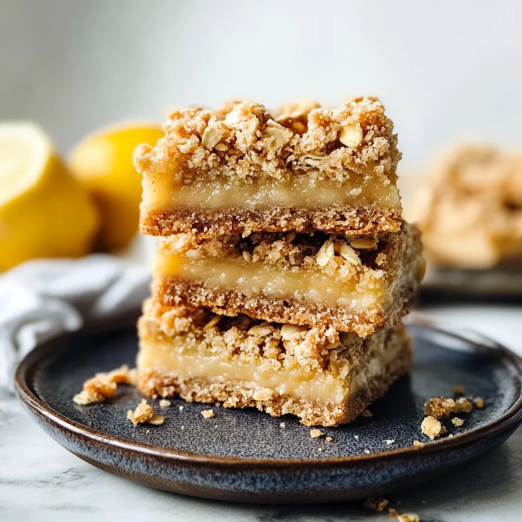 Photo of featured for Zesty Lemon Oatmeal Crumble Bars: A Sweet and Tangy Delight
