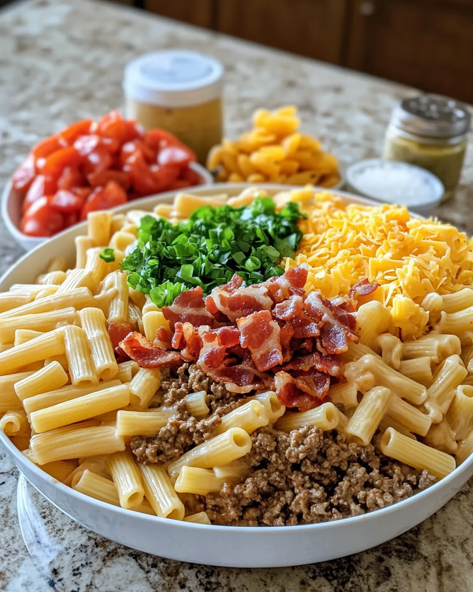Ingredients for Indulge in Flavor: Loaded Bacon Cheeseburger Pasta That Will Wow Your Taste Buds