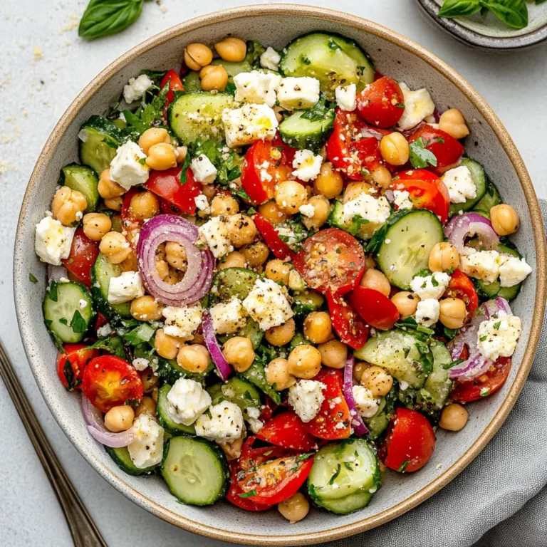 Photo of featured for Refreshing Mediterranean Chickpea Cucumber Feta Salad for a Healthy Twist