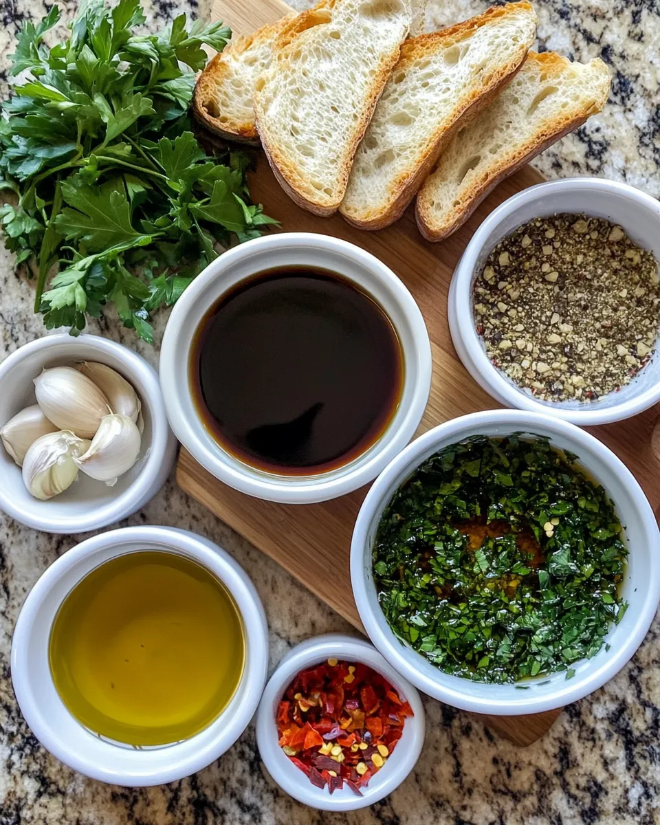 Ingredients for Savory Mediterranean Olive Oil Dip: A Flavorful Journey for Your Taste Buds
