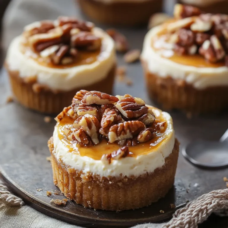 Photo of featured for Irresistibly Delicious Mini Pecan Pie Cheesecakes: A Bite-Sized Dream