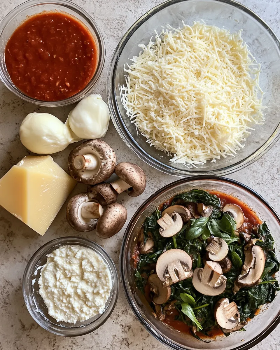Ingredients for Irresistible Mushroom Mozzarella Bake: A Comforting Delight You Need to Try