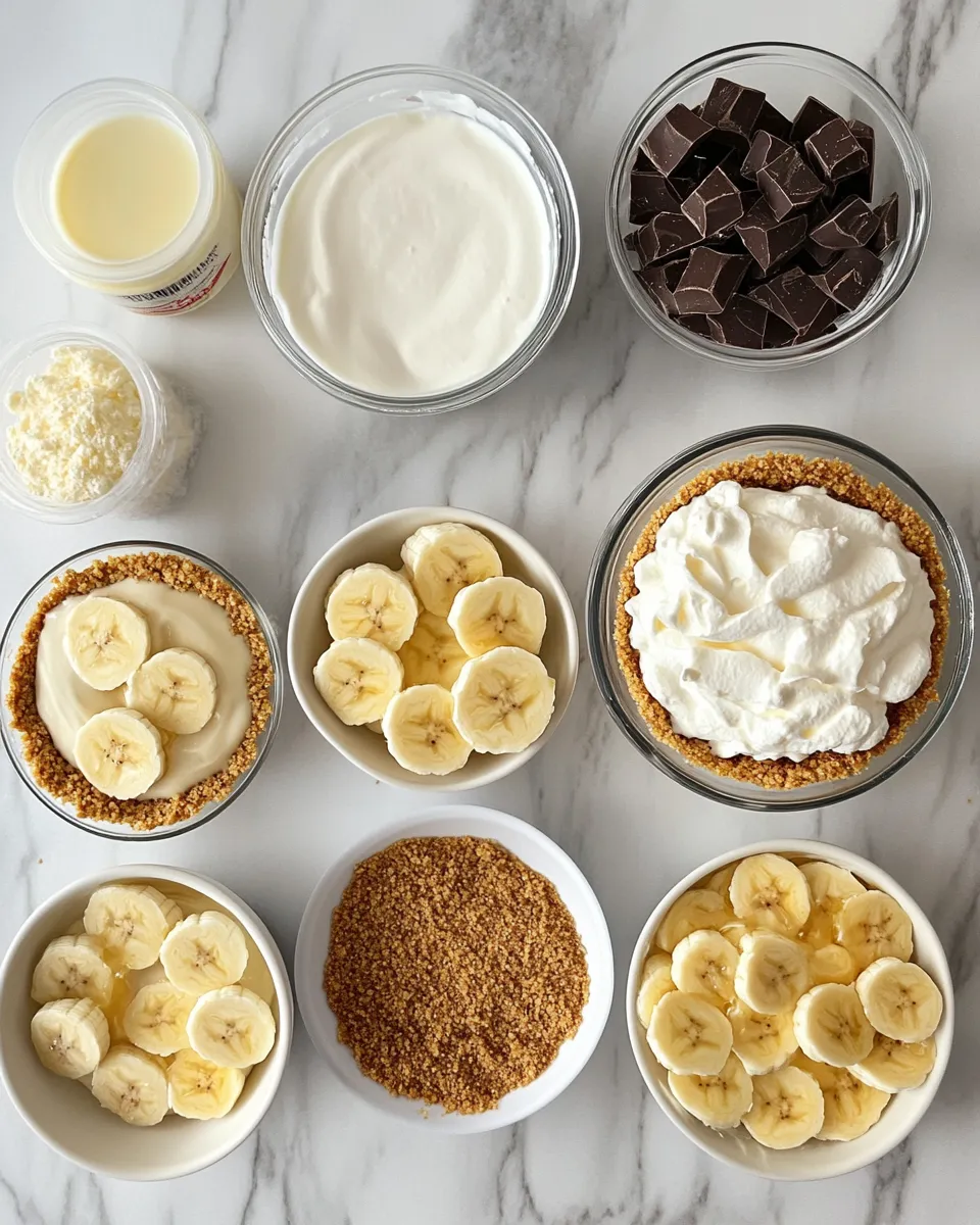 Ingredients for Irresistibly Delicious No Bake Mini Banana Cream Pies You Can Whip Up in Minutes