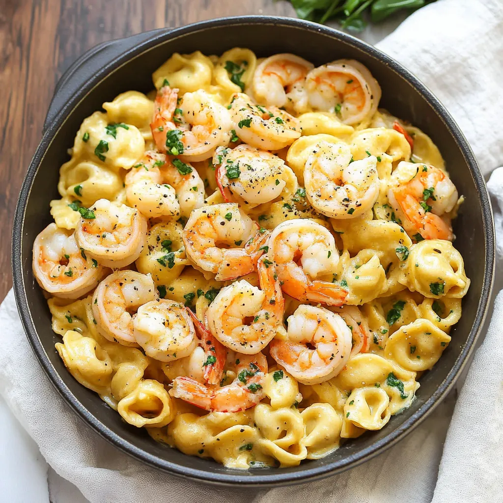 Photo of featured for One Pot Wonder: Shrimp and Creamy Garlic Tortellini Delight