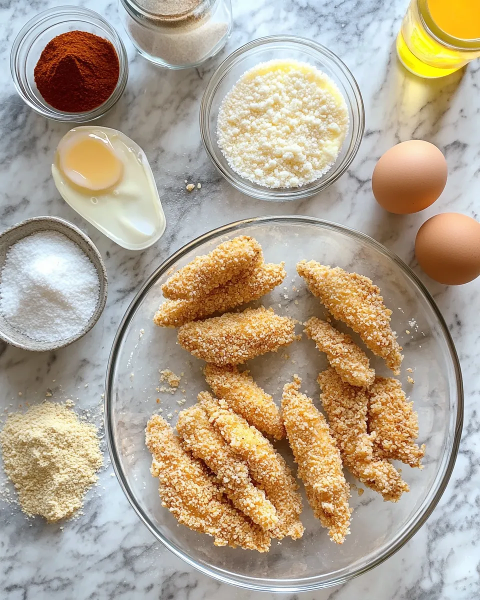 Ingredients for Crispy Perfection: Parmesan Crusted Air Fryer Chicken Tenders You’ll Love