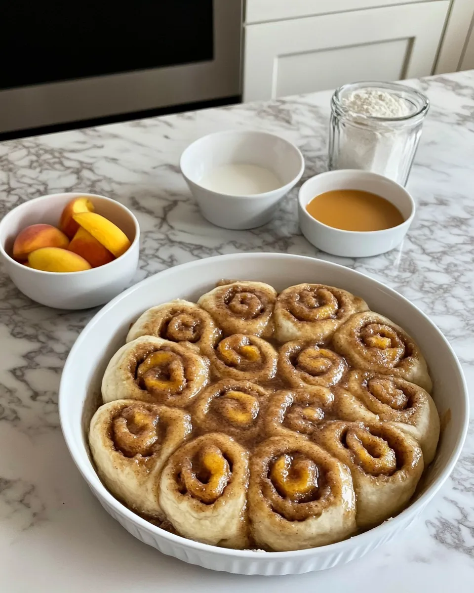 Ingredients for Peach Cobbler Cinnamon Rolls: A Sweet Twist on a Classic Favorite