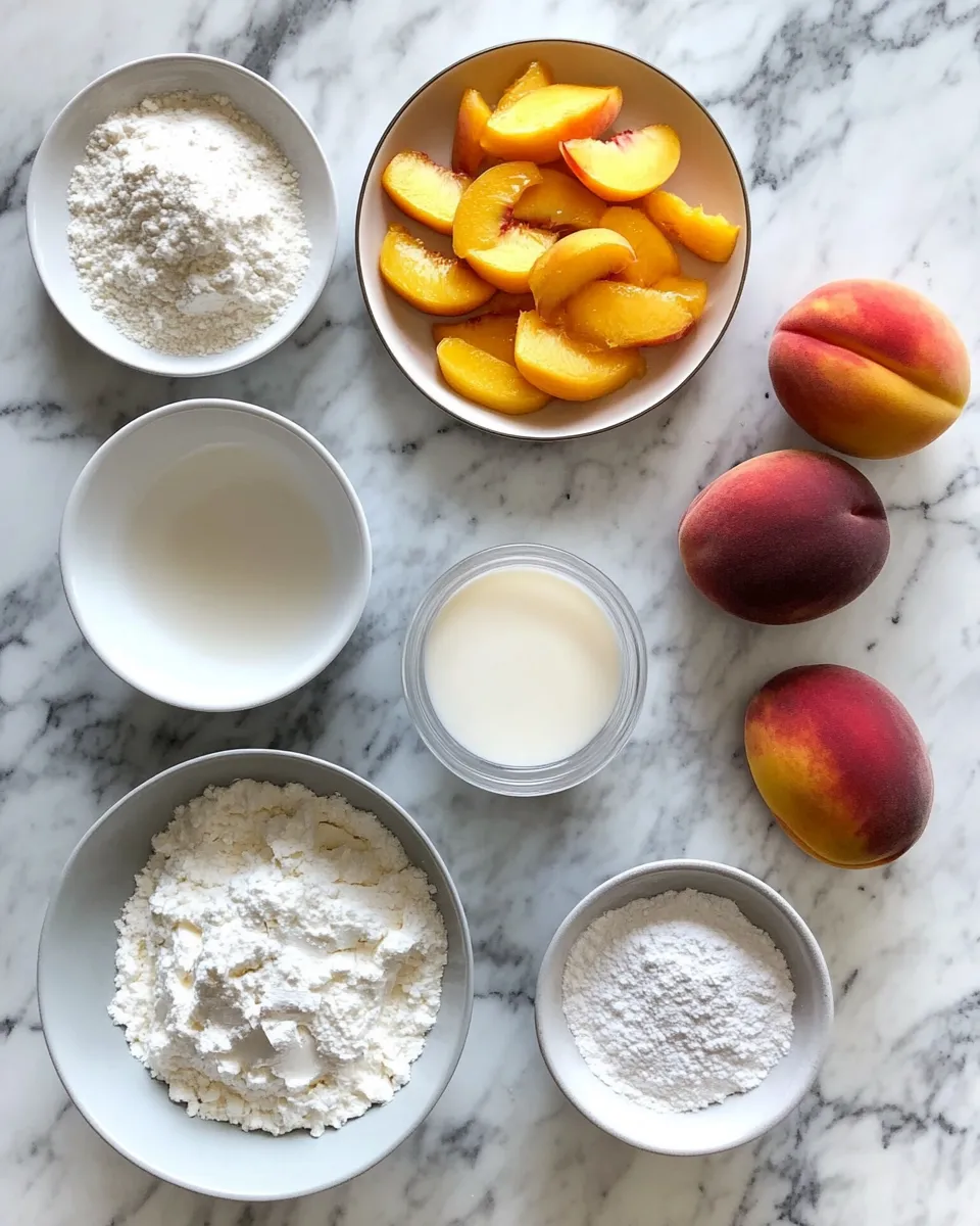 Ingredients for Heavenly Peaches and Cream Cake: A Slice of Summer Bliss