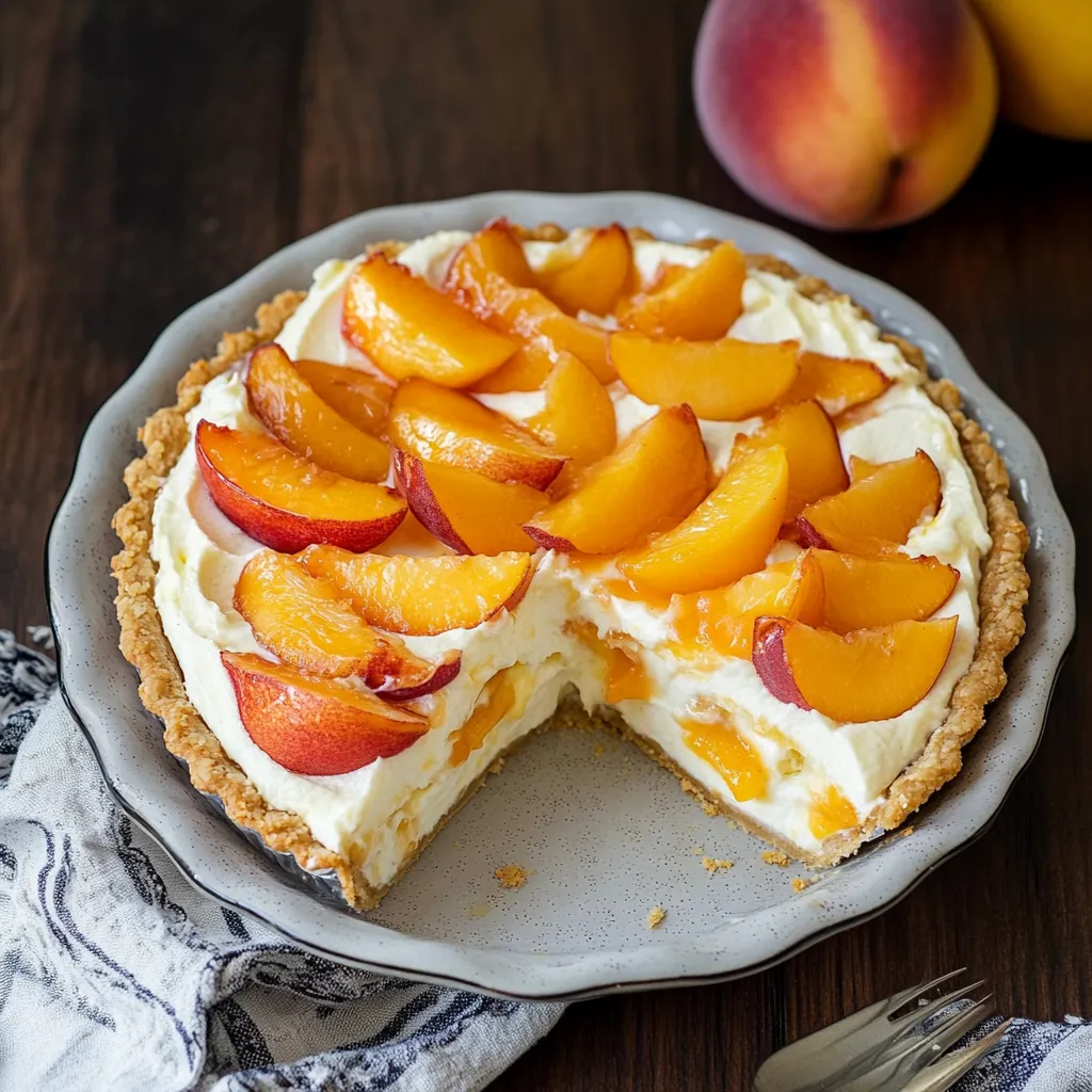 Photo of featured for Heavenly Peaches and Cream Pie: A Slice of Summer Bliss
