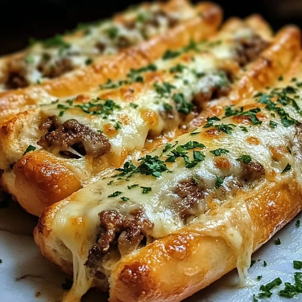 Photo of featured for Melt-in-Your-Mouth Philly Cheesesteak Stuffed Cheesy Breadsticks: A Flavor Explosion