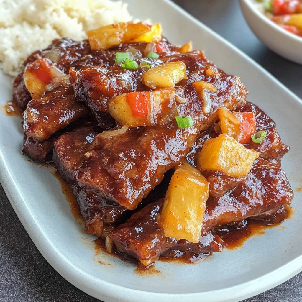 Photo of featured for Tropical Bliss: Savor the Sweet and Savory Delight of Pineapple Ribs