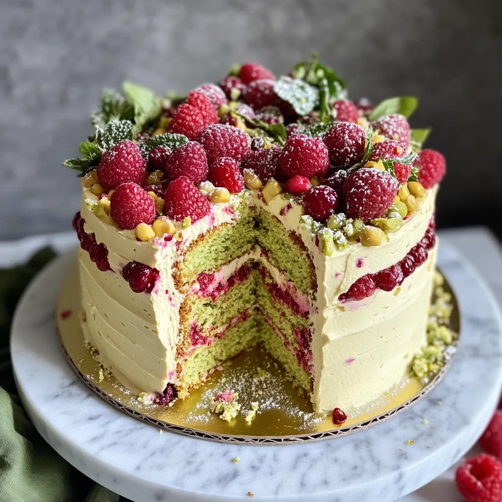 Photo of featured for Raspberry Pistachio Cake Extravaganza: A Flavorful Fusion of Nutty Delight and Berry Bliss