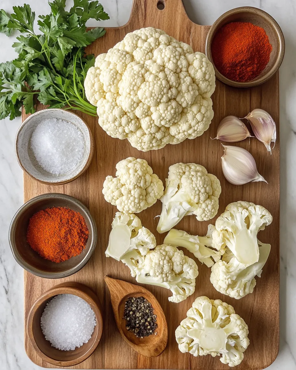 Ingredients for Roasted Cauliflower Delight: A Flavorful Twist on a Classic Veggie