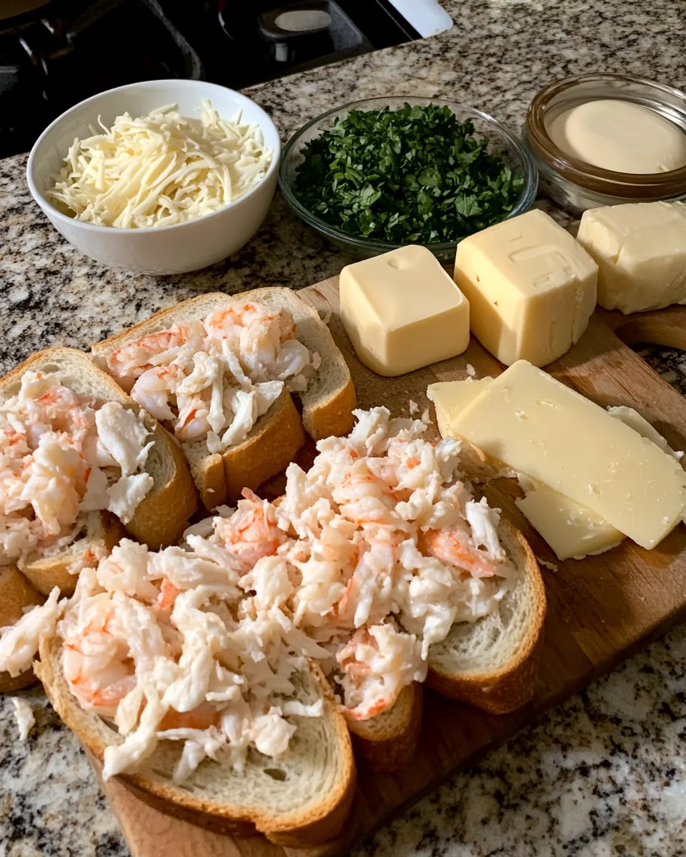 Ingredients for Shrimp and Crab Grilled Cheese Bombs: A Seafood Lover's Dream Delight