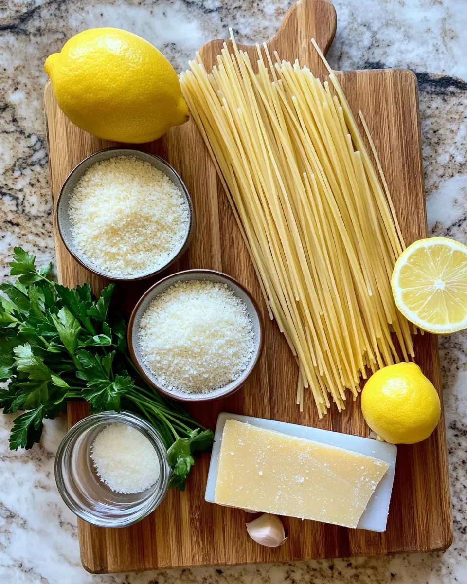 Ingredients for Zesty Delights: Whip Up Simple Lemon Parmesan Pasta in Minutes