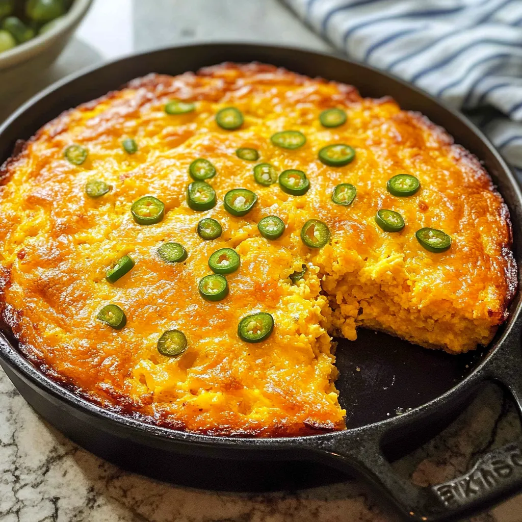 Photo of featured for Savor the South with a Cheesy Twist: Southern Cheddar Jalapeño Cornbread Bake Delight