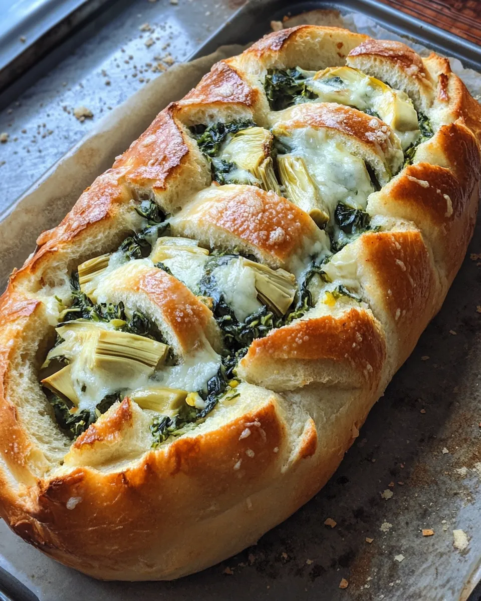 Ingredients for Irresistibly Cheesy Spinach and Artichoke Stuffed Bread: A Slice of Heaven
