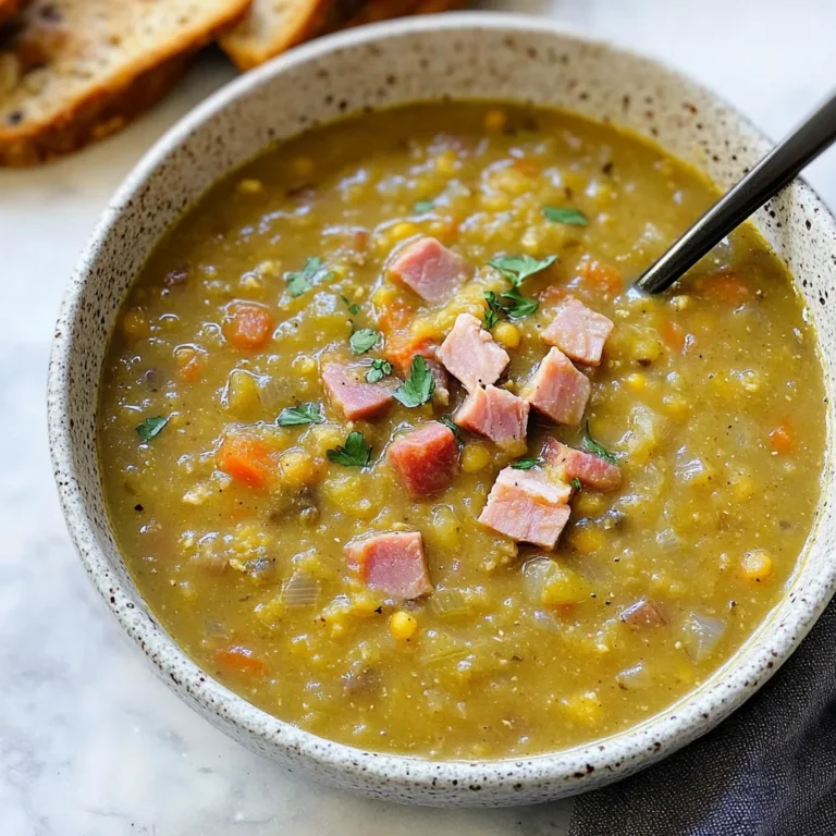 Photo of featured for Hearty Comfort in a Bowl: Split Pea Soup with Ham