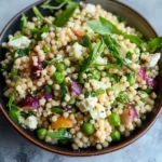 Photo of featured for Fresh and Flavorful Spring Couscous Salad with Feta Vinaigrette