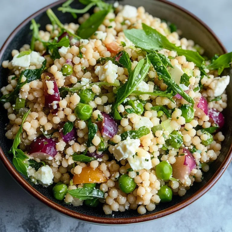 Photo of featured for Fresh and Flavorful Spring Couscous Salad with Feta Vinaigrette