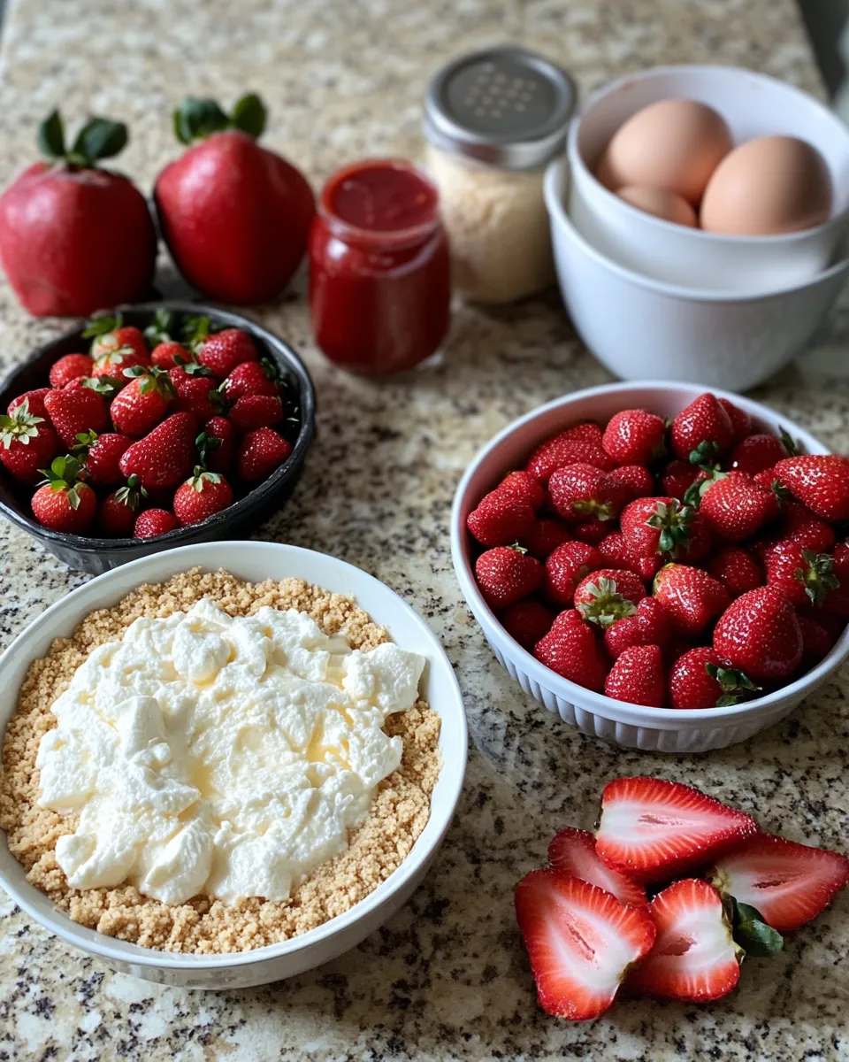 Ingredients for Decadent Strawberry Crunch Cheesecake: A Sweet Slice of Heaven