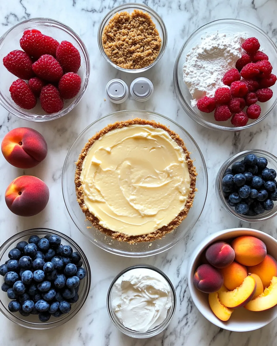 Ingredients for Savor the Sweetness: A Delightful Summer Berry and Peach Cheesecake Recipe