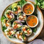 Photo of featured for Refreshing Summer Salad Rolls with Irresistible Thai Peanut Sauce