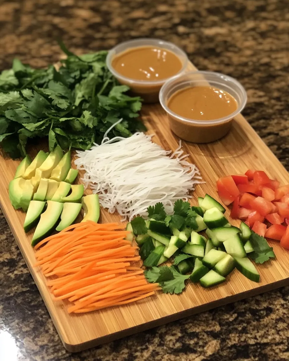 Ingredients for Refreshing Summer Salad Rolls with Irresistible Thai Peanut Sauce