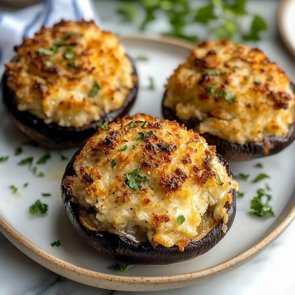 Photo of featured for Elevate Your Dinner with Tasty Crab Stuffed Portobello Mushrooms