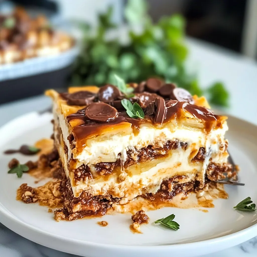 Photo of featured for Irresistibly Decadent Turtle Lasagna Dessert: A Sweet Layered Delight
