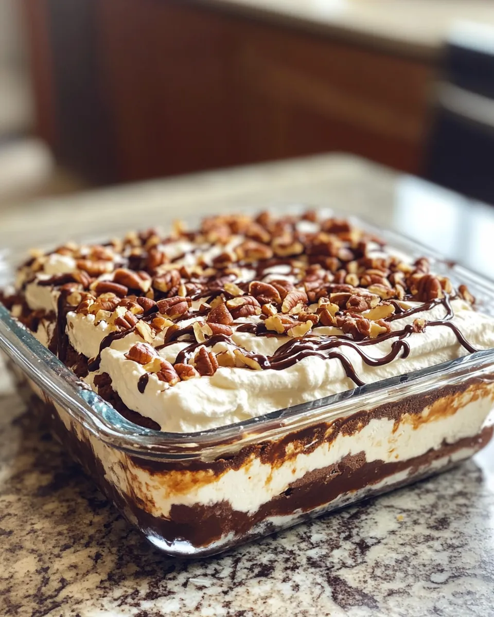 Ingredients for Irresistibly Decadent Turtle Lasagna Dessert: A Sweet Layered Delight