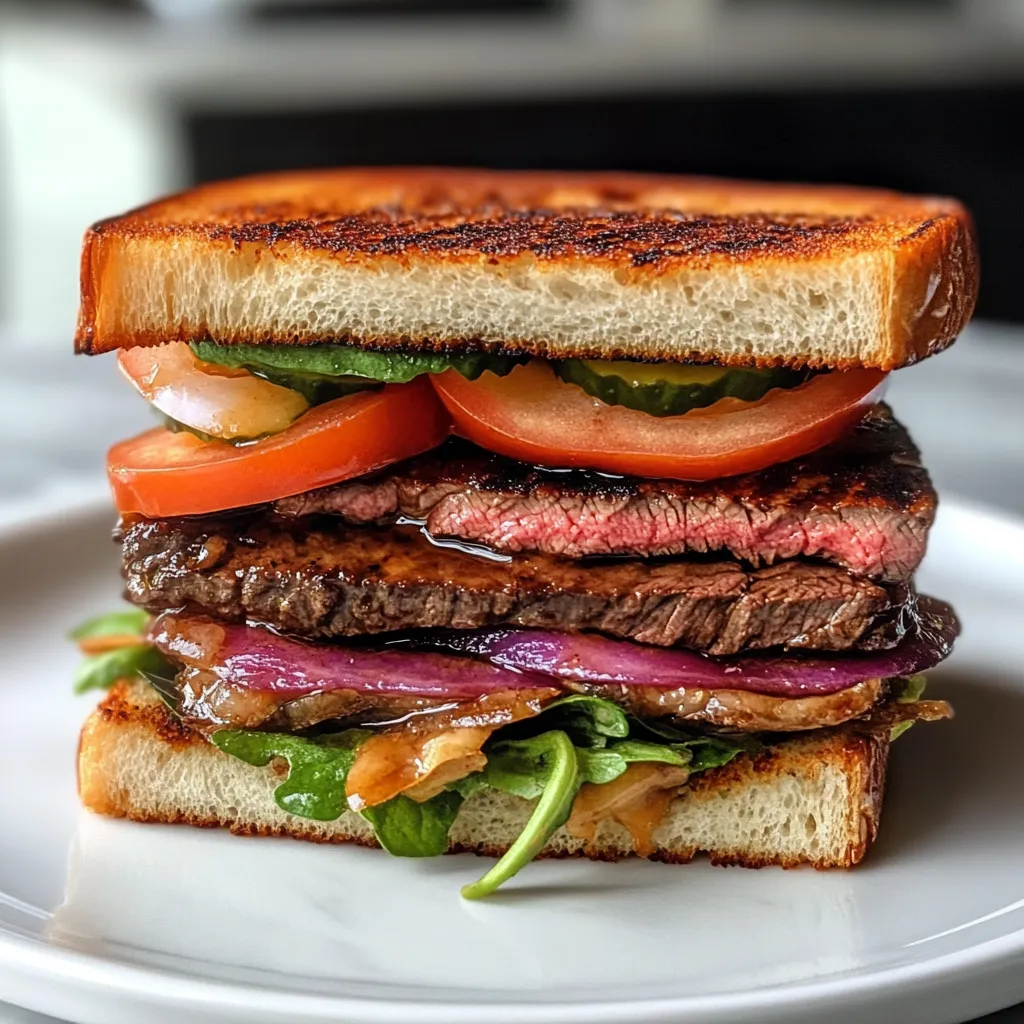 Photo of featured for Savor the Bold Flavors of Whiskey Glazed Steak Sandwich Bliss