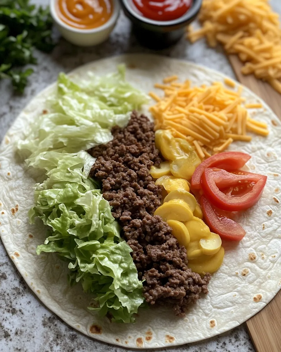 Ingredients for Crispy Air Fryer Cheeseburger Wraps: A Delicious Twist on a Classic Favorite