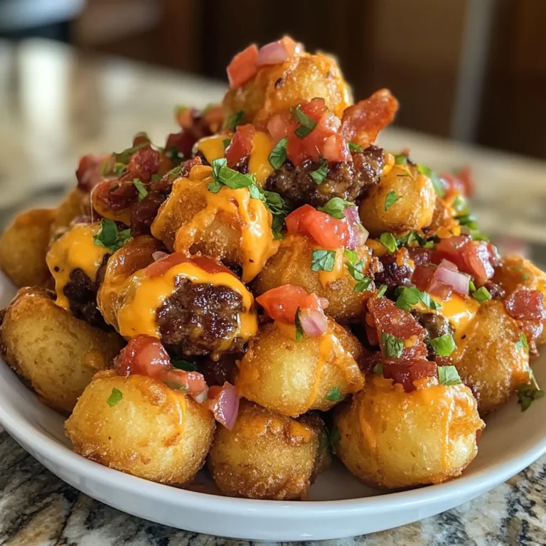 Photo of featured for Bacon Cheeseburger Stuffed Tater Tot Cones: The Ultimate Comfort Food Delight