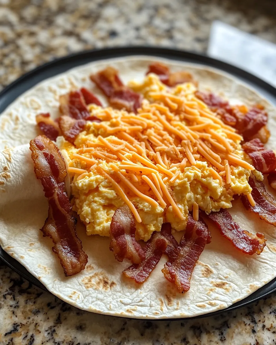 Ingredients for Sizzling Mornings: The Ultimate Bacon Egg Cheese Breakfast Burrito Delight