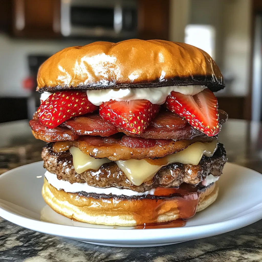Photo of featured for Bacon Strawberry Shortcake Burger: A Sweet and Savory Summer Sensation