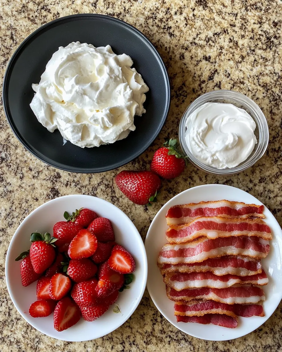 Ingredients for Bacon Strawberry Shortcake Burger: A Sweet and Savory Summer Sensation
